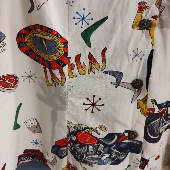 Harley Davidson Tori Richard Sleeveless Button Front Shirt Women's XL Showgirls - Picture 2 of 11